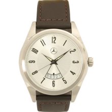 Men's Traditional Leather Merceds Benz Watch - Brown Strap
