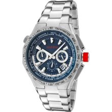 Men's Travel Chronograph Blue Dial Stainless Steel ...