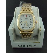 Michele Caber Isle Yellow Gold Diamond Bezel Quartz Watch Mww16c000008