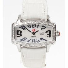 Michele Ladies Womens White Leather Diamond Set Designer Watch 78-8801 Â£1535