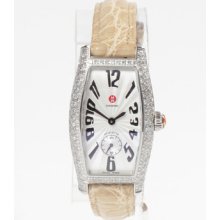 Michele Mw08b01 Beige Leather Strap Diamond Set Designer Watch Â£1425