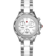 Michele MWW12C000001 Watch Tahitian Ceramic Ladies - White Dial Polished Steel Case Quartz Movement