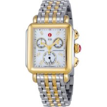Michele Signature Deco Mother Of Pearl 18kt Yellow Gold-plated Watch Mww06p0001