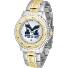 Michigan Wolverines UM Mens Stainless 23Kt Watch