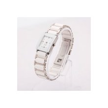 Mini Noblest Ceramics Rectangle Dial Quartz Wrist Watch White