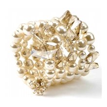 Miriam Haskell Coiled Pearl Bracelet with Gold