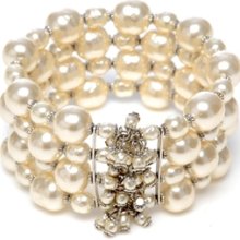 Miriam Haskell Silver Pearl Fringe Cuff