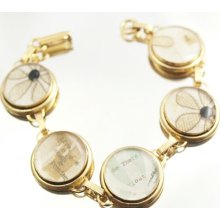 Mixed Media Bracelet One of a Kind Mixed 24K Plated Resin Link Bracelet