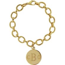 Monogram Disc 14k Gold Charm Bracelet