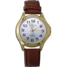 Montres Carlo Mens Classic Silver Dial Faux Leather Japanese Quar ...