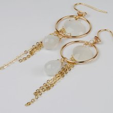 Moonstone Gold Filled Dangle Earrings. AAA Moonstone Chandelier Earrings, Wedding Earrings
