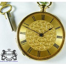 Mottu Geneve - 18 Karat Pocket Watch - Cylindergang - With Key - Runs