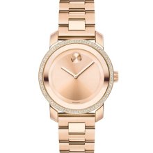 Movado 'Bold' Diamond Bezel Bracelet Watch, 36mm Rose Gold