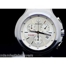 Movado Series 800 Mens Large Stainless Steel Chronograph Watch $1600 Retail