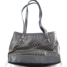 Mx Black Faux Leather Stitch Purse Handbag Tote Shopper Designer Womens Bag