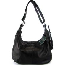 NARDELLI Italian Black Leather Cross Body Hobo Shoulder Bag Handbag