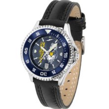 Navy Midshipmen Competitor Ladies AnoChrome Watch with Leather Band and Colored Bezel