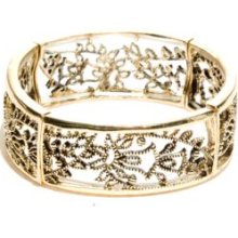 New DirectionsÂ® Gold Gold Filigree Stretch Bracelet