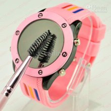 New Fashion Make-up Mirror Led Watch Jelly Candy Silicone Quartz Wat