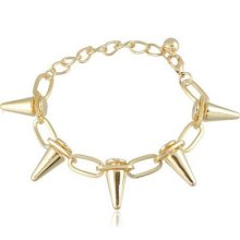 New fashion rock style rivet bracelet-golden