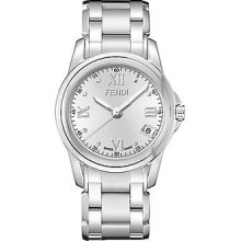 NEW Fendi Loop Large Round Silver Dial and Bracelet Quartz Watch -