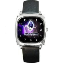 NEW* HOT FC PORTO Square Metal Watch LeatherBand - Leather - Silver