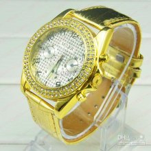 New Lexury Jewelled Diamond Watches For Men Women Milter Gold+a688 L