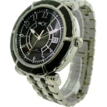 Nice Italy Womens Stefania Stainless Watch - Silver Bracelet - Black Dial - NICW1067STE021023