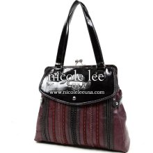 Nicole Lee Handbag Tracy Purse Kiss lock Purple
