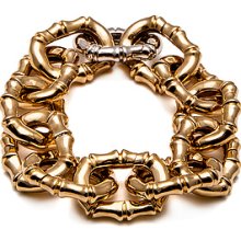 nOir The Bamboo Link Bracelet in 18k Gold