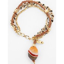 Nordstrom 'Grotto' Link Bracelet Mustard/ Gold/ Light Brown