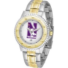 Northwestern Wildcats NWU Mens Stainless 23Kt Watch