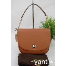 Nwt:kate Spade Bond Street Sawyer Natural Leather Shoulder Bag(brown)