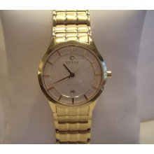 Obaku Harmony Swiss Ladies Brushed Goldtone Dial Watch