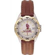 Oklahoma Sooners Women's Ou All Star Watch Brown Leather Band