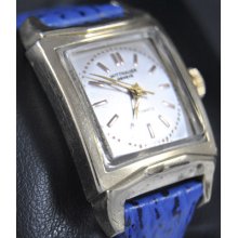 Old Wittnauer Automatic Vintage Watch Stunning Art Deco Case Shark Blue Strap