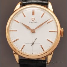 Omega Swiss Ref. 14707 18k Solid Rose Gold Manual Wind Vintage 1960' Mens Watch