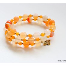 Orange Bead Memory Wire Bracelet Beaded Wrap Bracelet Orange Bead Memory Wire Bracelet Beaded Wrap Bracelet