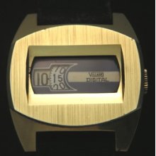 Original Vintage Villard Manual Winding Digital Swiss Gold Plated Watch Blue