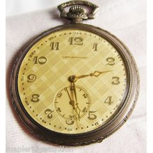 Ornate Antique Langendorf Open Face Pocket Watch, Swiss .800 Silver Case