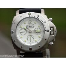 Panerai Pam 225 Slytech Daylight Chronograph Submersible 47 Mm White Dial