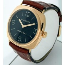 Panerai Radiomir Pam00231 Rare 18k Rose Gold 45mm Manual Wind Gent's Watch.