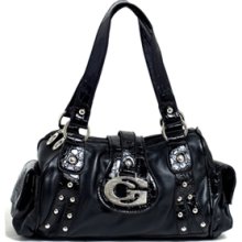 Parinda Aven Croco Embossed Faux Leather Small Handbag - Black