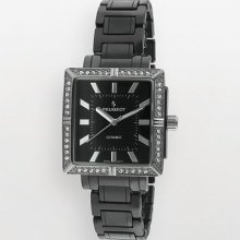 Peugeot Black Ceramic And Silver Tone Crystal Watch - Ps4903bk - Women