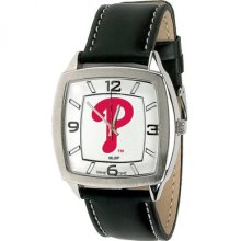 Philadelphia Phillies Mlb Baseball Mens Adult Wrist Watch Leather Strap Retro