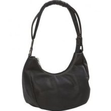 Piel Leather 2666-BLK Wrapped Handle Mini Hobo - Black