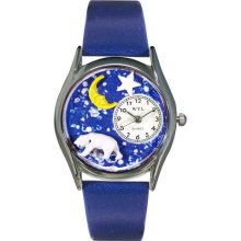 Polar Bear Royal Blue Leather And Silvertone Watch #S0150014