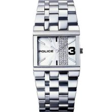 Police Glamour Silver Stone Set Dial Stainless Bracelet Ladies Watch 10501bs-04m