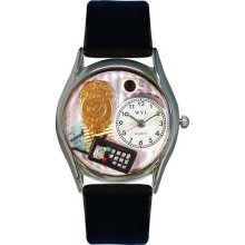 Police Officer Black Leather And Silvertone Watch #S0620013