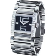 Police Women's Glory PL.11748LS/02M Silver Stainless-Steel Quartz Watch with Black Dial